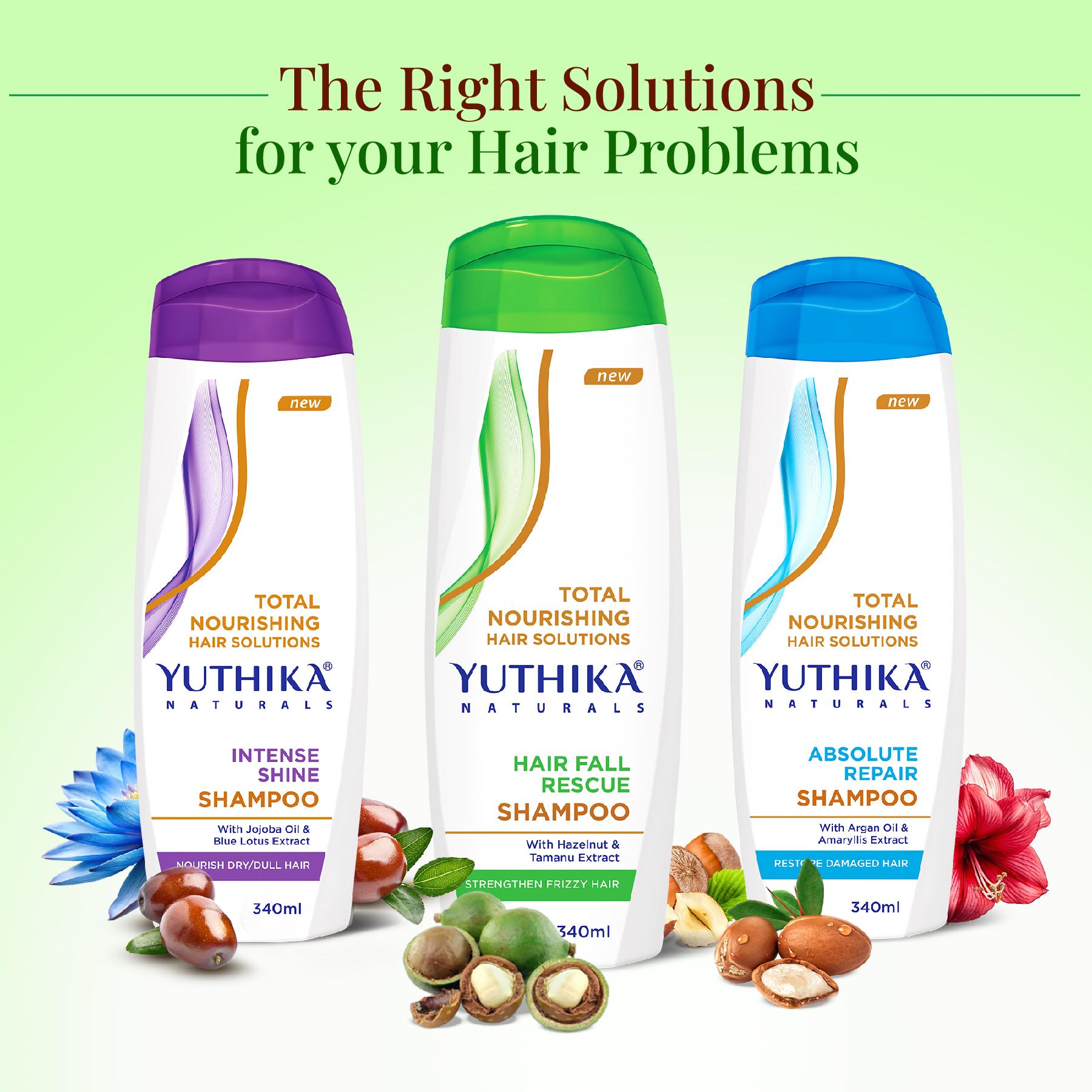 Yuthika Hair Fall Rescue Shampoo For Women & Men 340ML | Anti Hair Fall Shampoo | Strengthens Frizzy Hair | Enriched With Hazelnut & Tamanu Extracts image 5