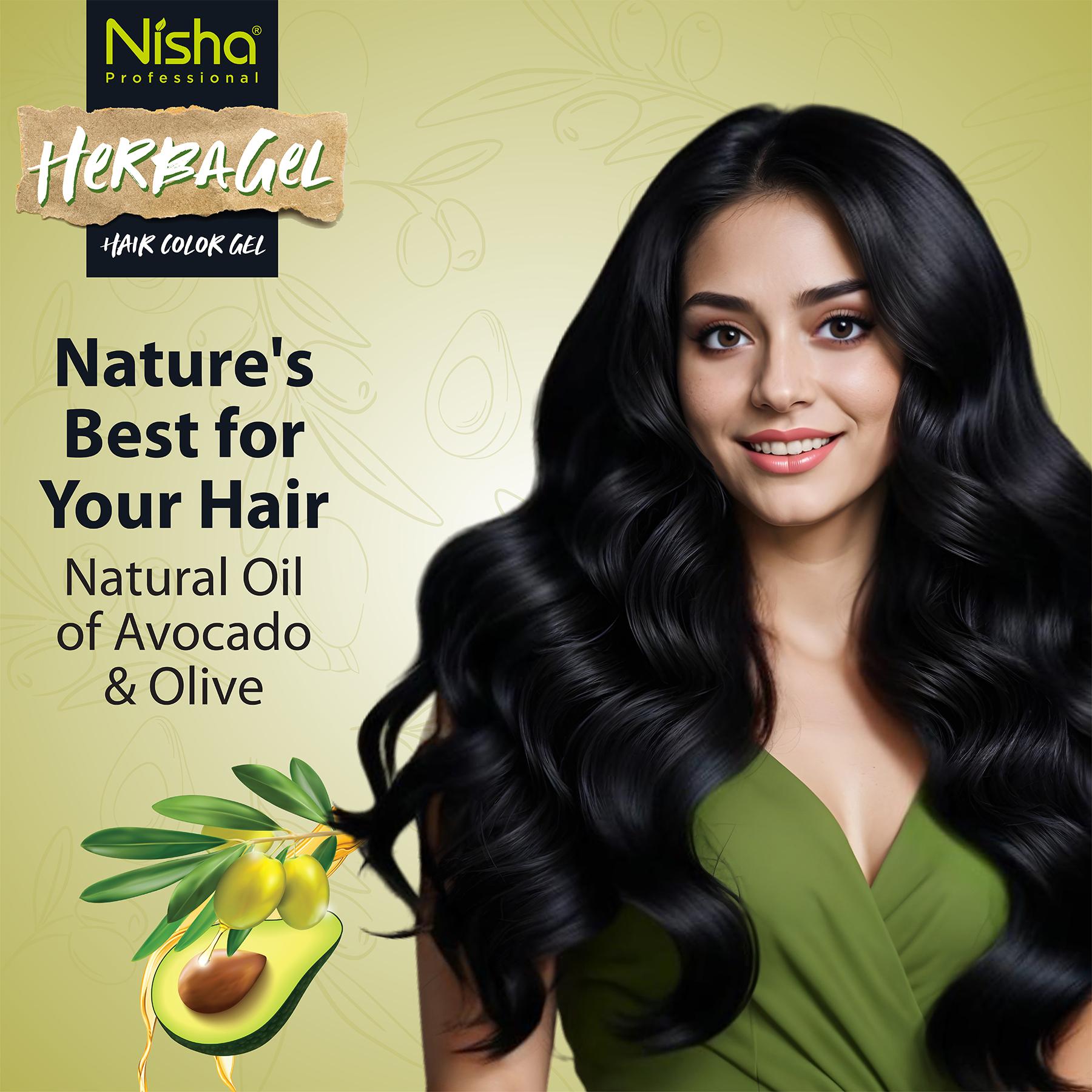 Nisha Care Hair & Beard Colour Gel 1000ML, Original Black, 100% Grey Coverage, No-ammonia, Long Lasting, Professional Dye For Men & Women, Vegan, No Parabens image 5
