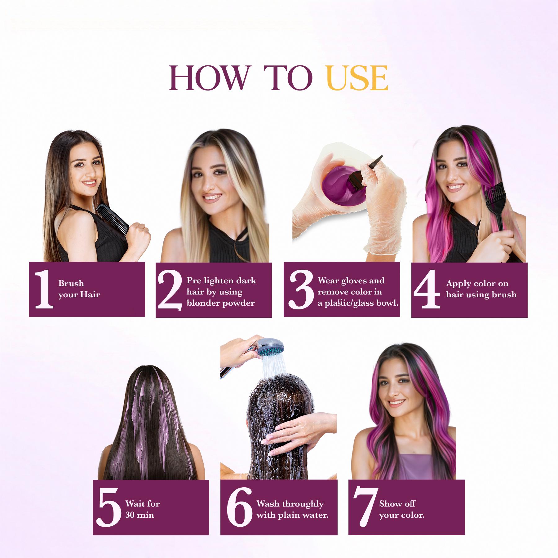 Cosglam Semi Permanent Hair Color For Women & Men, (120G, #22 French Plum) Enriched With Conditioner, Glossy Finish, No Ammonia, No Peroxide & Non Oxidative image 5