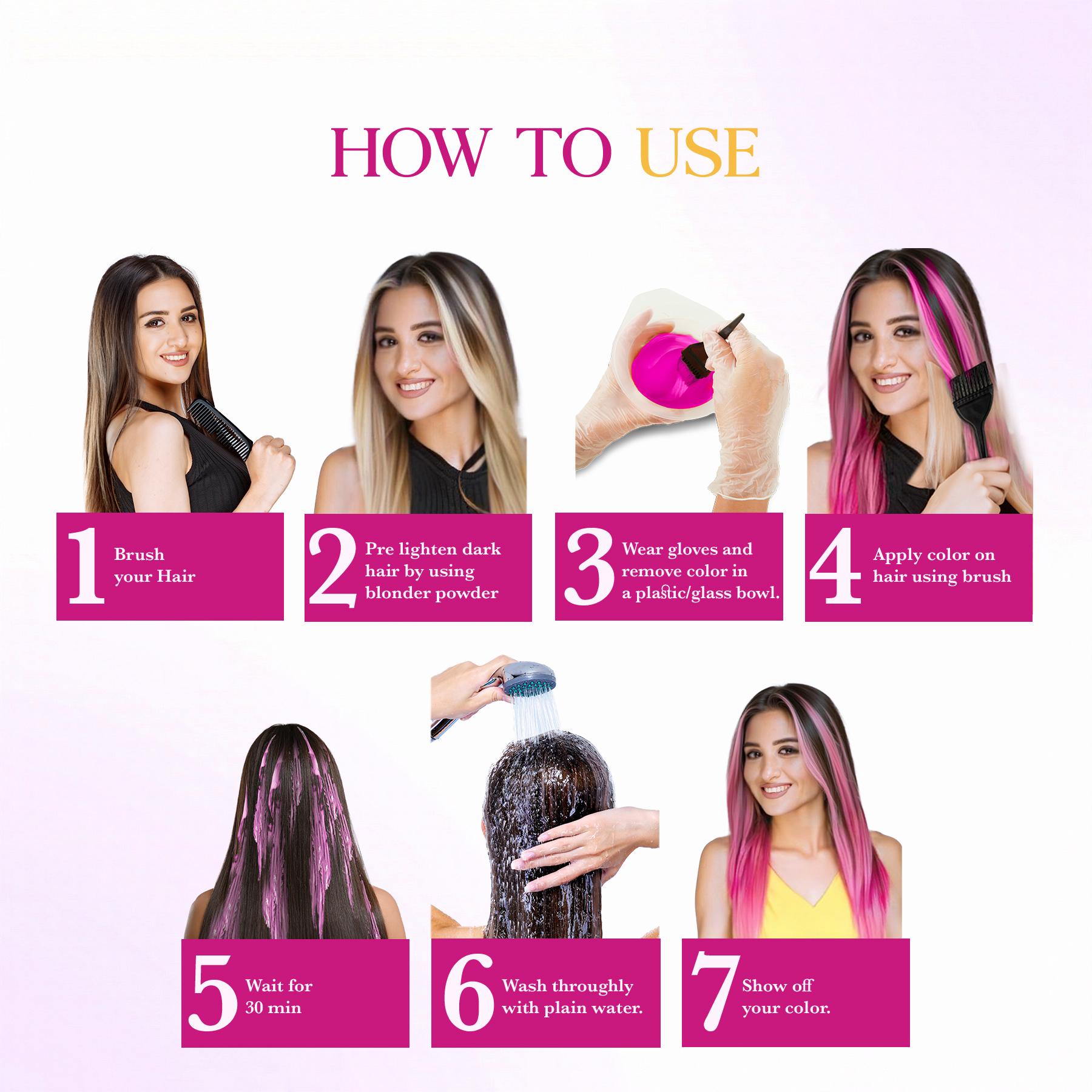 Cosglam Semi Permanent Hair Color For Women & Men, (120G, #12 Hot Pink) Enriched With Conditioner, Glossy Finish, No Ammonia, No Peroxide & Non Oxidative image 5