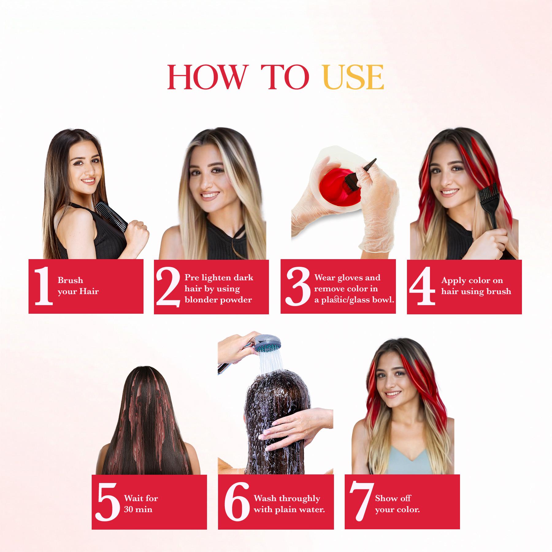 Cosglam Semi Permanent Hair Color For Women & Men, (120G, #23 Valentine Red) Enriched With Conditioner, Glossy Finish, No Ammonia, No Peroxide & Non Oxidative image 5