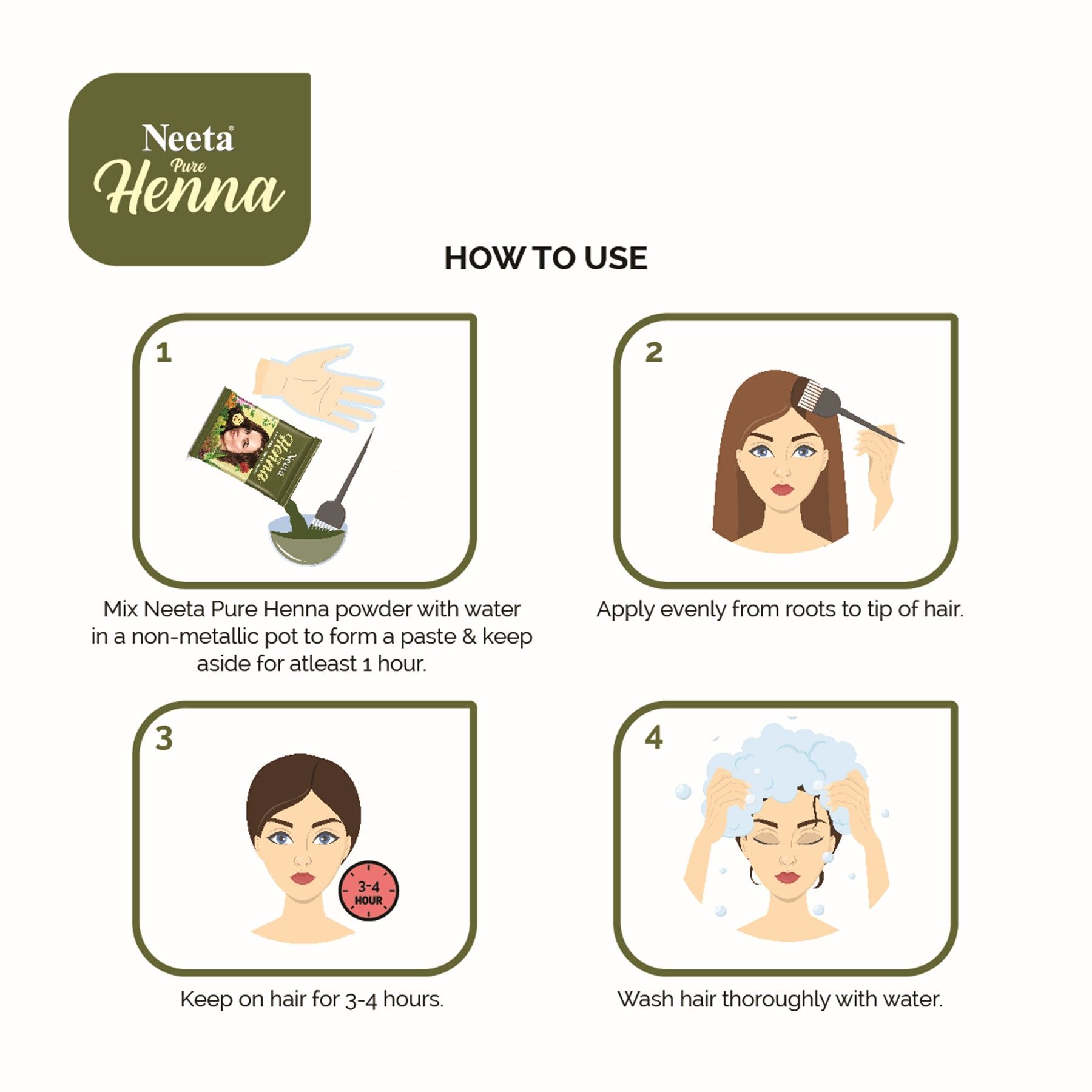 Neeta Pure Henna Soft & Shiny Natural Looking Hair Color, 100% Natural 9 Herbs 30G image 5