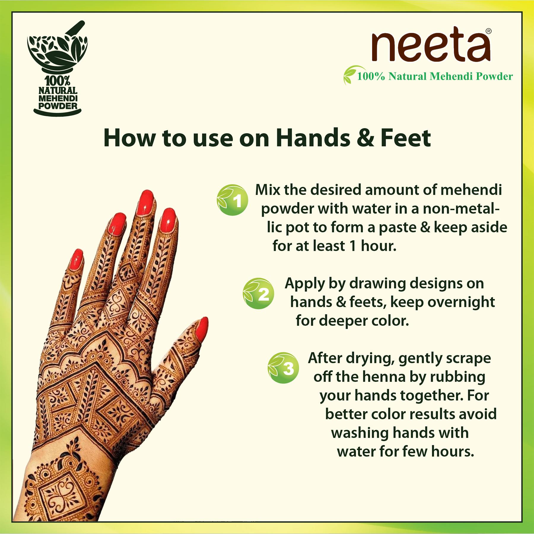 Neeta 100% Natural Henna Powder 1KG Rich Brown For Hair, Hands & Feet image 5