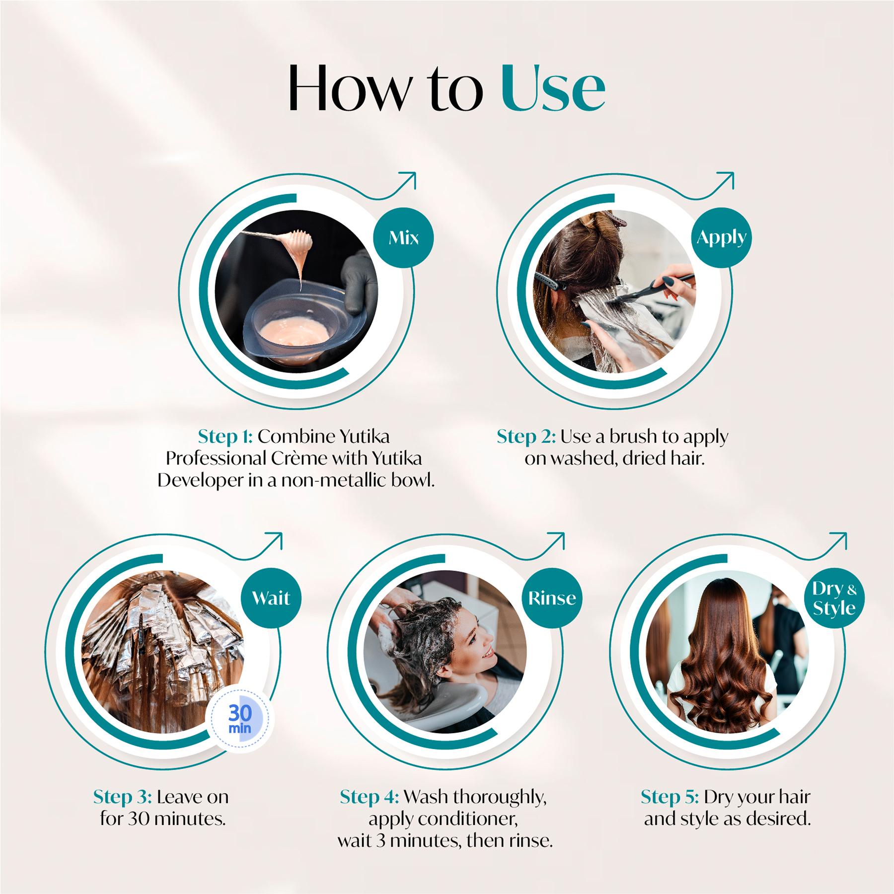 Yuthika Professional Creme Hair Color 100G Light Brown 5.0 image 5
