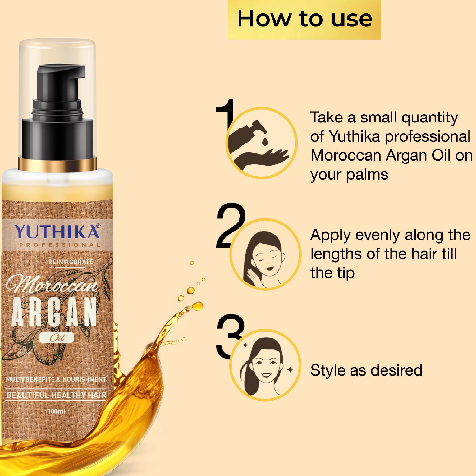 Yuthika Argan Oil Hair Serum - Moroccan Oil 100ML - Ultra-smooth, Enhanced Shine, Intense Softness, Tames Frizz image 5