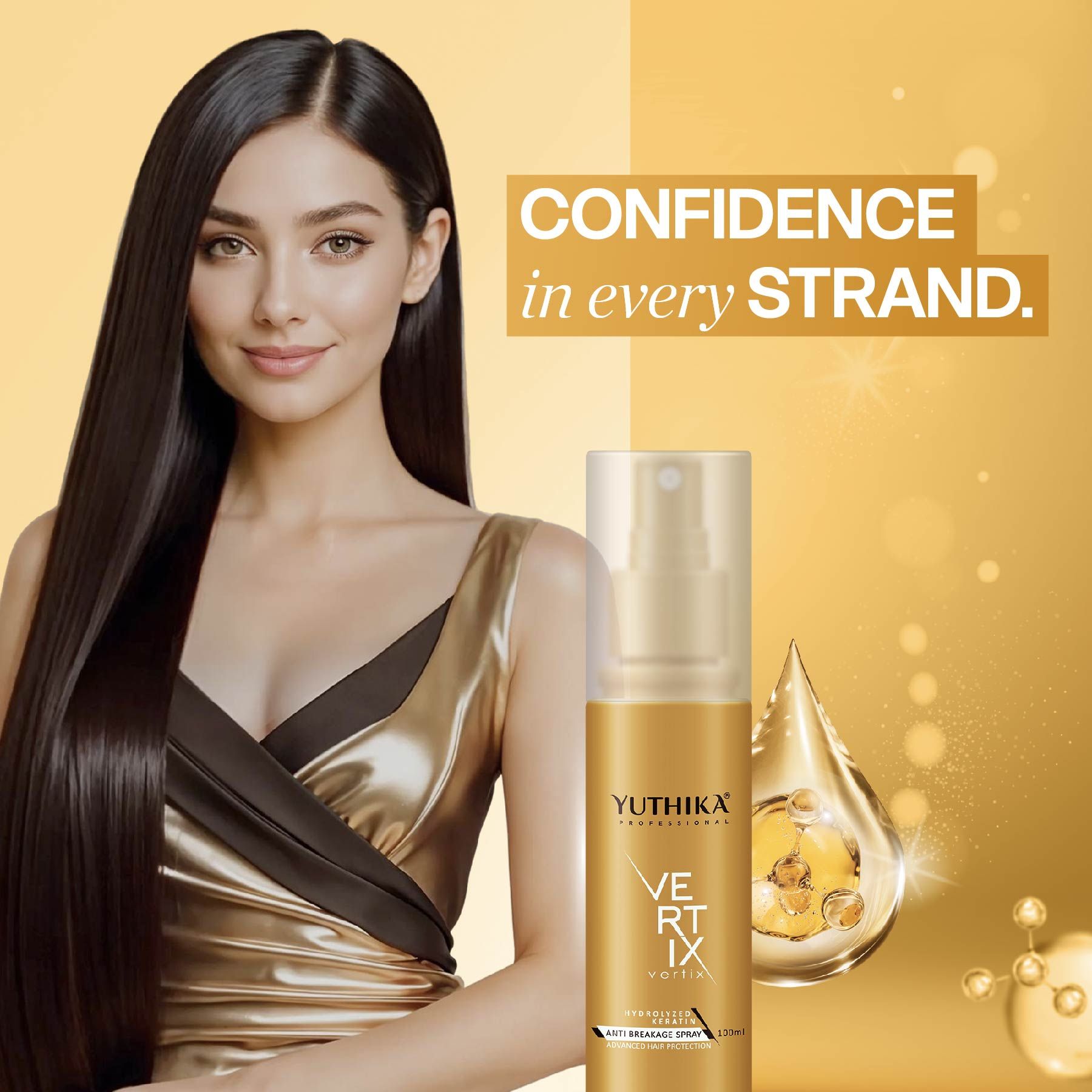 Professional Hydrolyzed Keratin Anti Breakage Hair Spray |HEAT Protection Spray (100ML) image 5