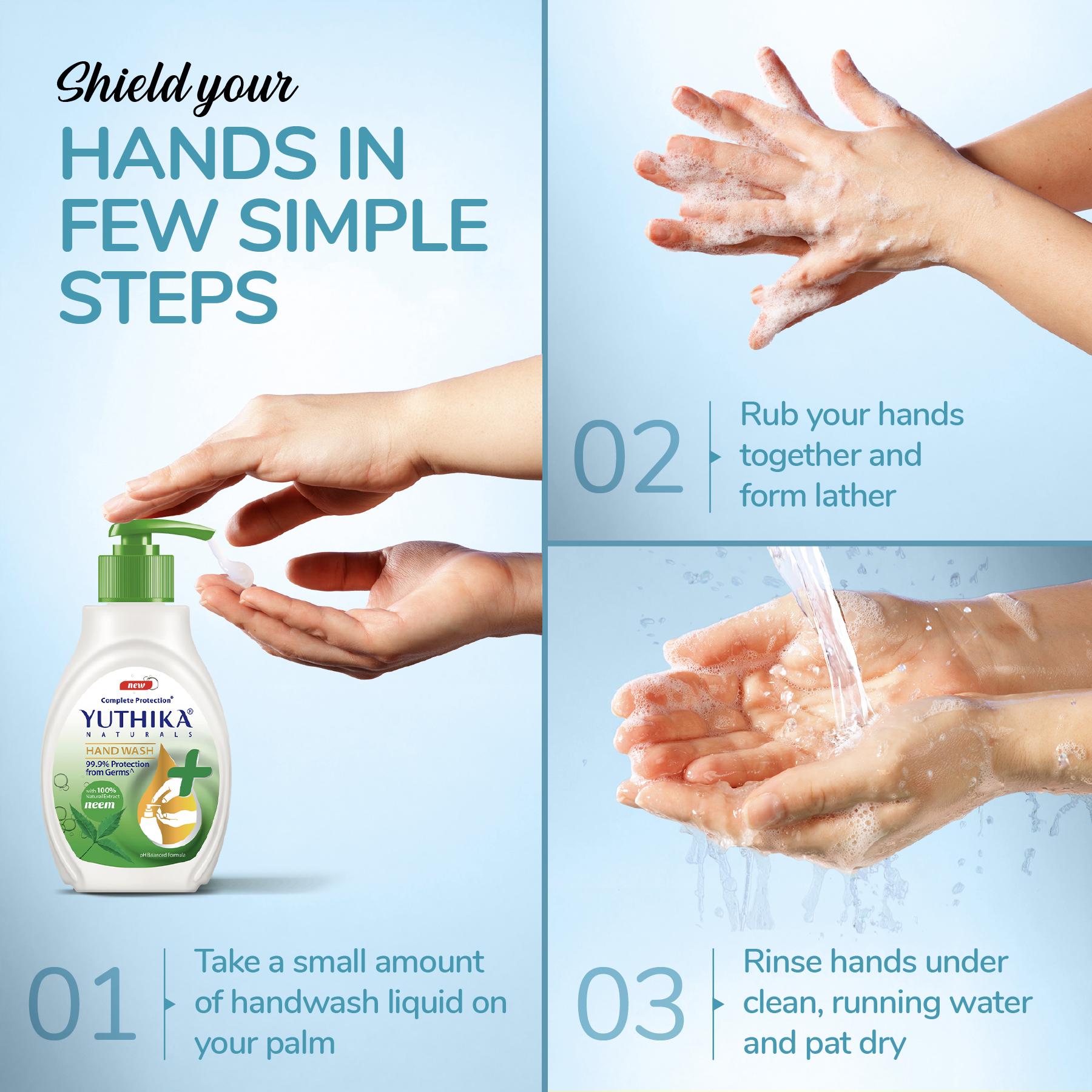 Yuthika Germ Protection Neem Hand Wash Liquid Refill 750ML | Antibactirial Handwash With Ph Balanced Formula image 5