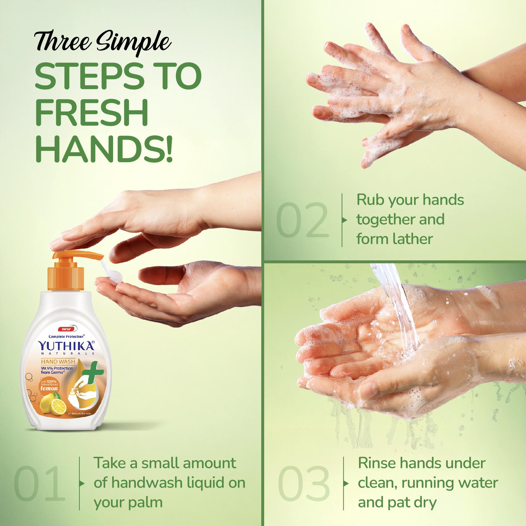 Yuthika Germ Protection Lemon Hand Wash Liquid Refill 675ML | Antibactirial Handwash With Ph Balanced Formula image 5