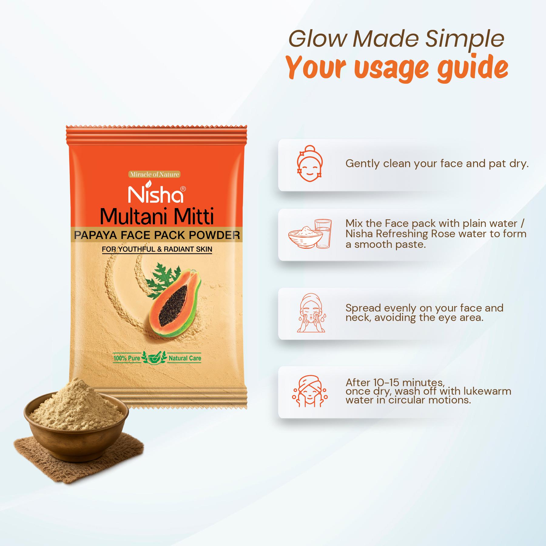 Multani Mitti Powder For Face Pack Pouch Pack Of 10 | Natural Oil Control, Acne & Tan Removal image 5