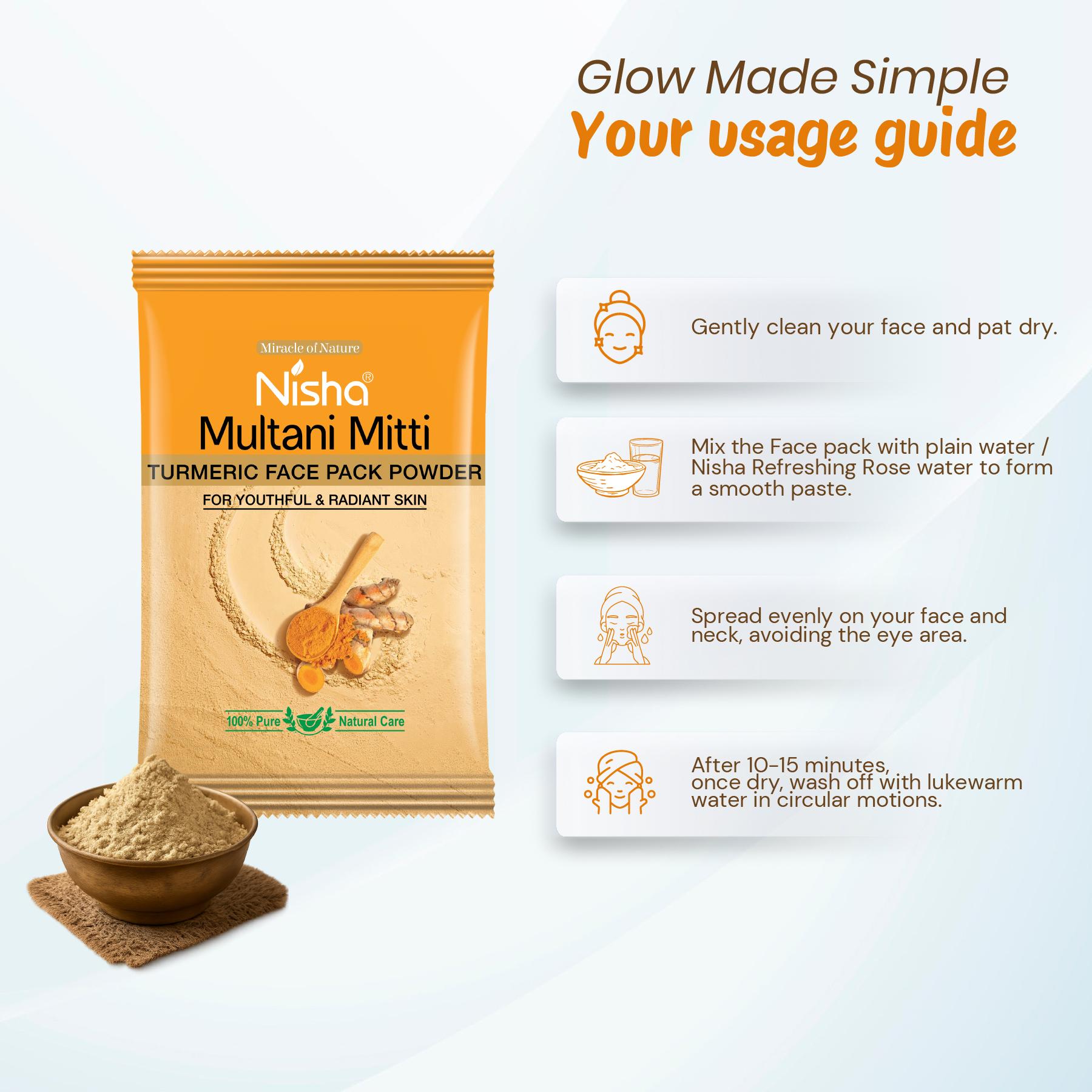 Multani Mitti Powder For Face Pack Pouch Pack Of 10 | Natural Oil Control, Acne & Tan Removal image 5