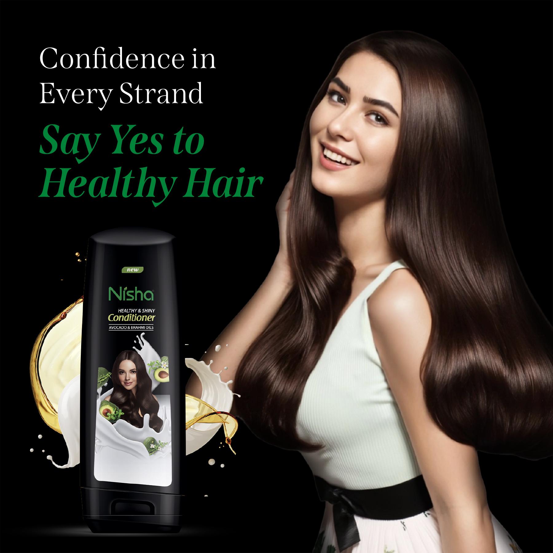 Nisha Conditioner For Women, Healthy & Shiny Formula With Avocado & Brahmi Oils, Conditioner For Dry And Frizzy Hair, 180 Ml Bottle image 6