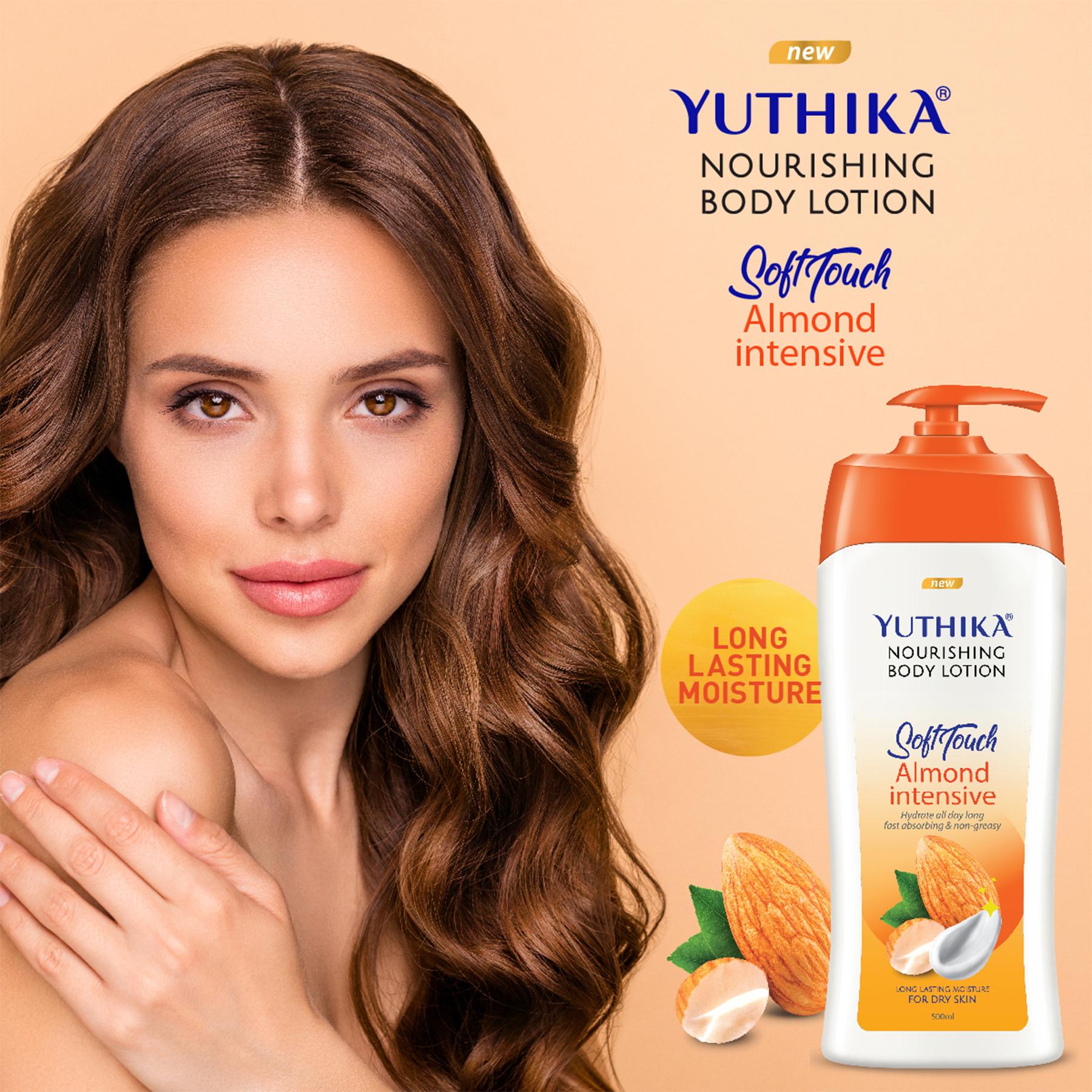 Yuthika Almond Soft Touch Body Lotion For Women & Men, Hydrating, Non-greasy Moisturizer For Soft, Smooth Skin, All Skin Types (500ML) image 6