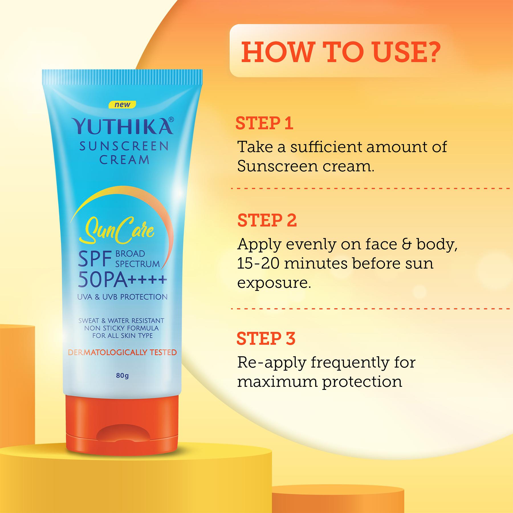Yuthika Sunscreen Lotion Spf 50 Pa+++ 80G | High Protection, Non-greasy Formula, Uva & Uvb Protection For All Skin Types image 6