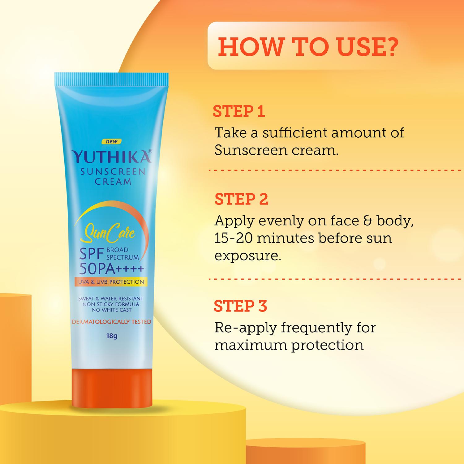 Yuthika Sunscreen Lotion Spf 50 Pa+++ 18G | High Protection, Non-greasy Formula, Uva & Uvb Protection For All Skin Types image 6