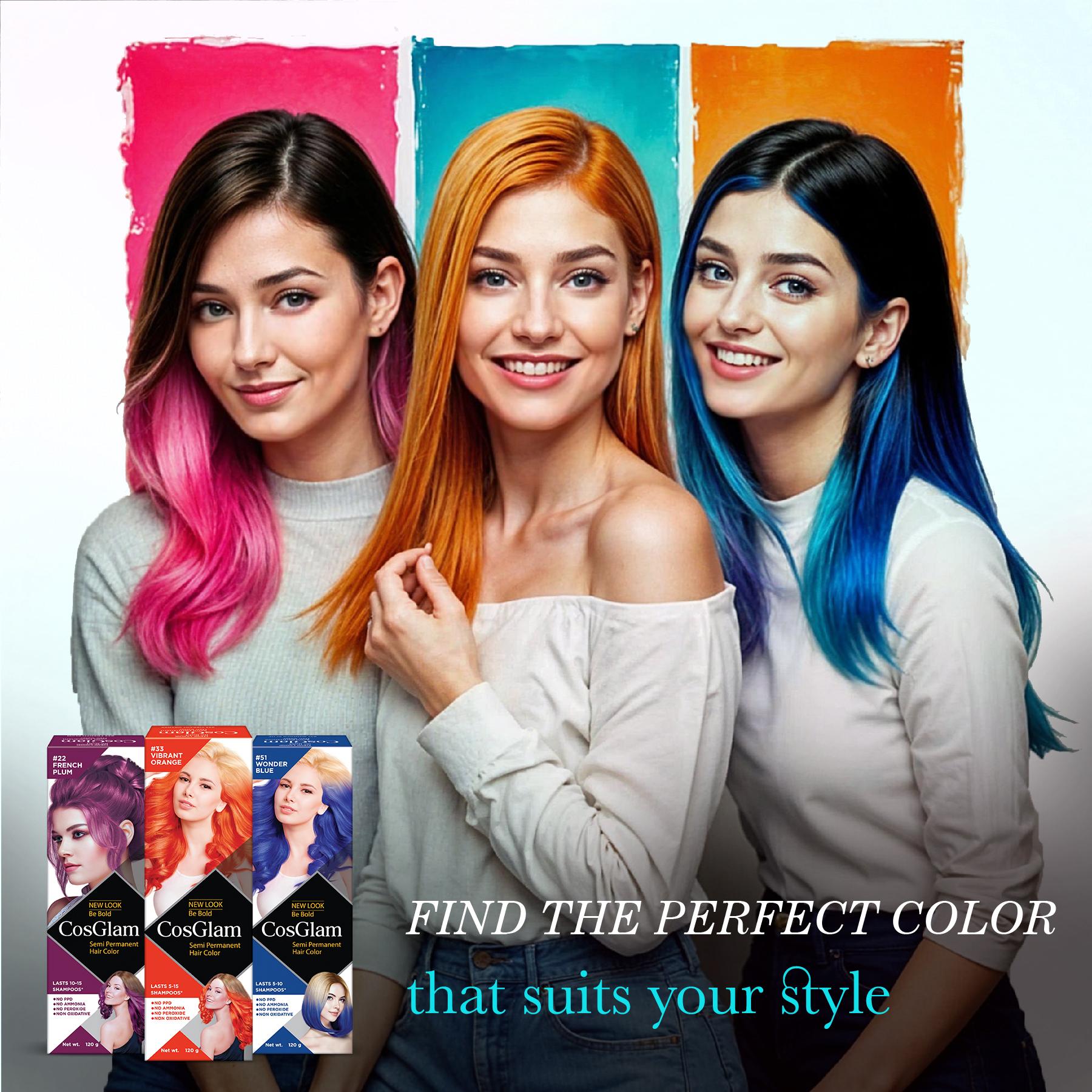 Cosglam Semi Permanent Hair Color For Women & Men, (120G, #53 Electric Teal) Enriched With Conditioner, Glossy Finish, No Ammonia, No Peroxide & Non Oxidative image 6