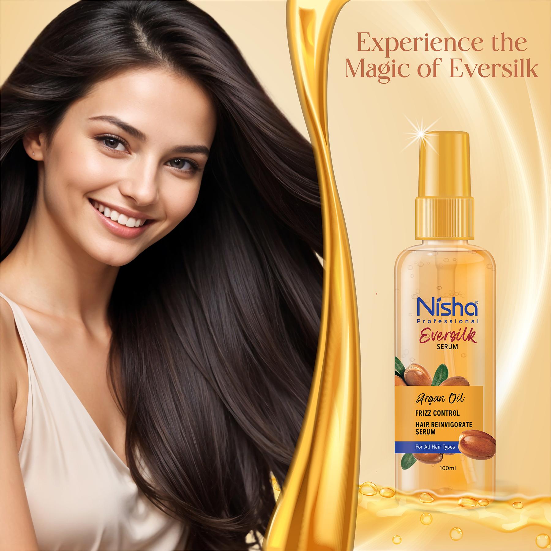 Nisha Hair Serum Eversilk Argan Oil Serum 100ML - Hair Serum For Dry Frizzy Hair, Hair Serum For Women & Men, Serum For Hair Smoothing image 6