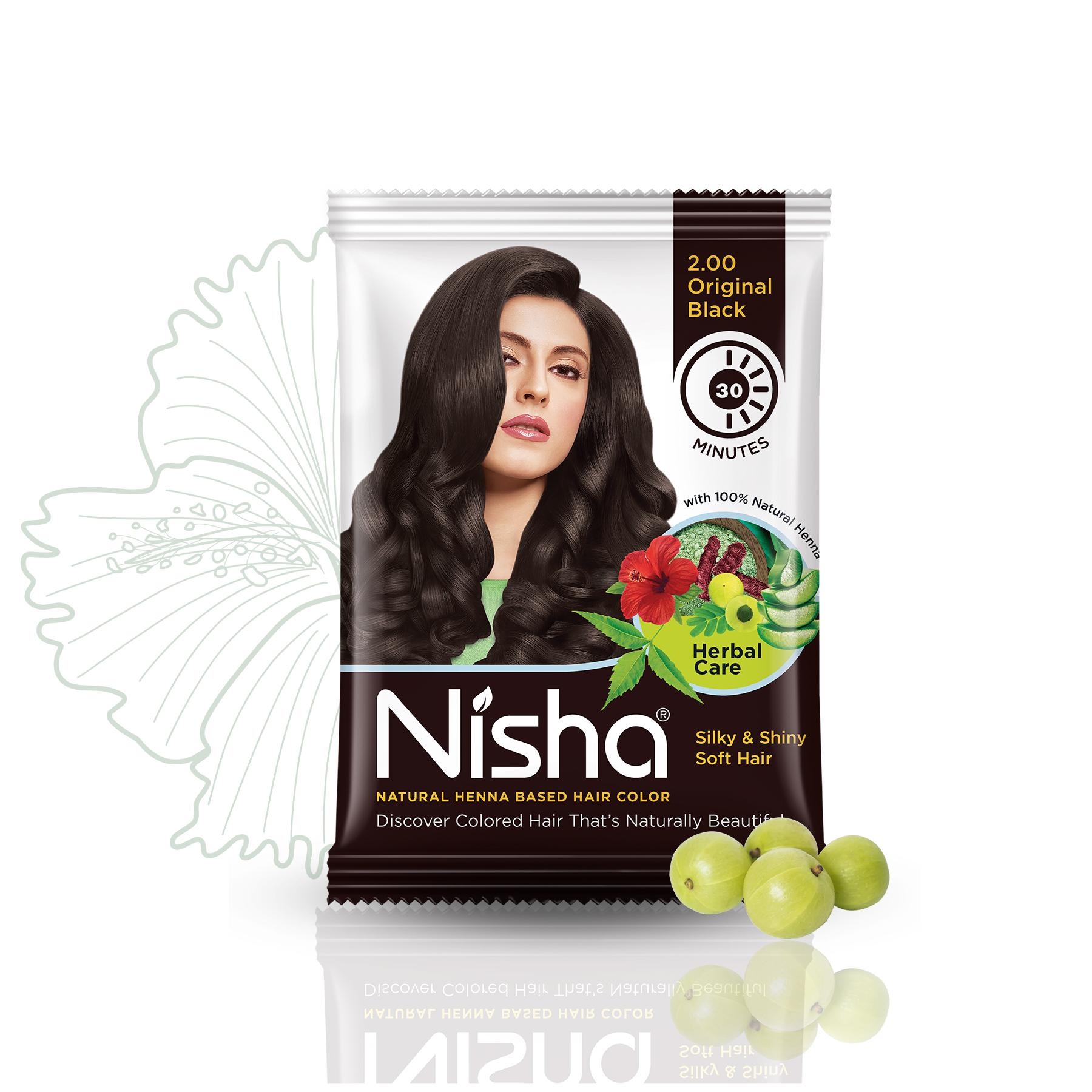 Nisha Hair Colour For Women - Original Black, 25G Each (PACK Of 10) | Herbal Conditioning | 100% Henna-based Hair Colour image 6