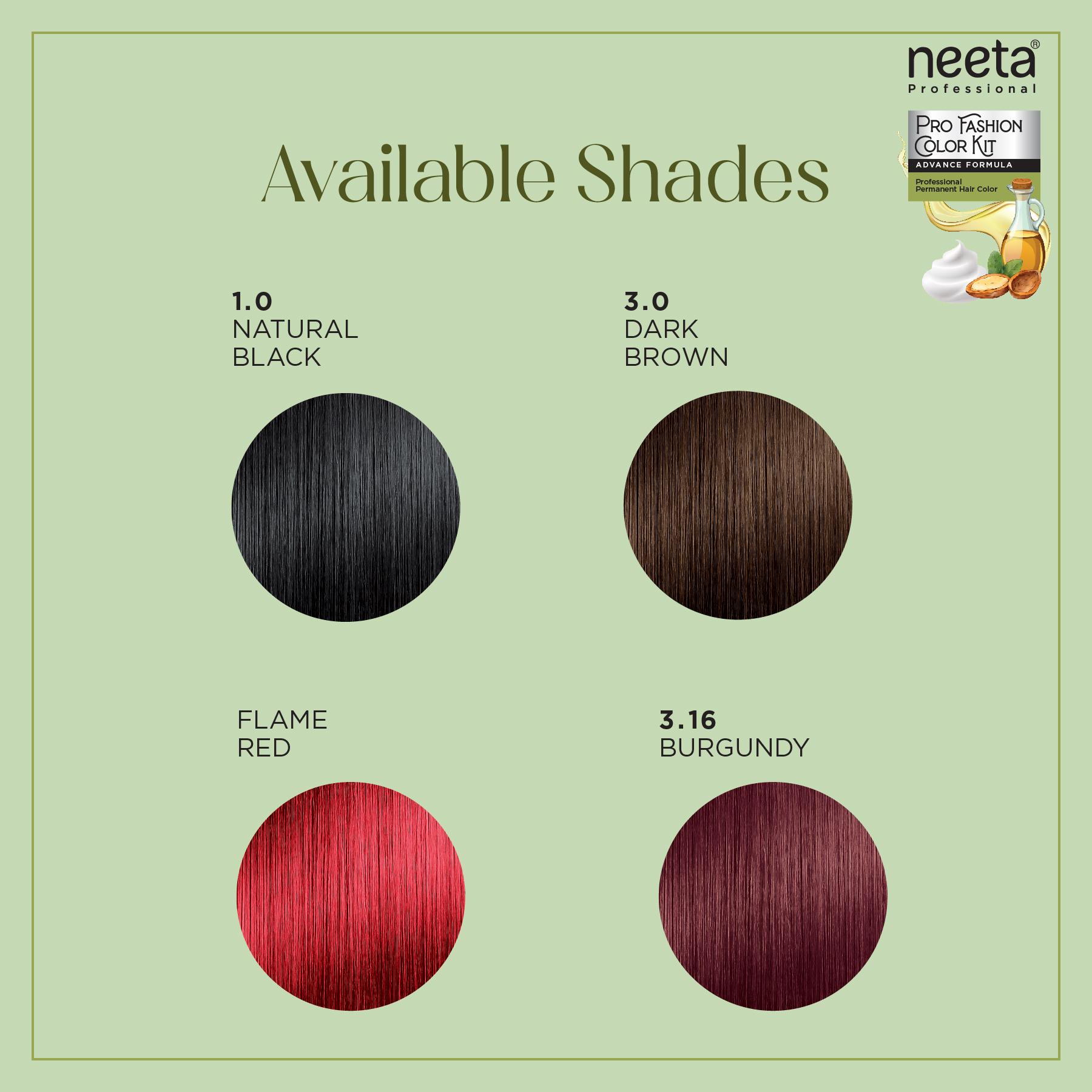 Neeta Professional Fashion Color Kit Permanent Hair Color Burgundy 3.16 image 6