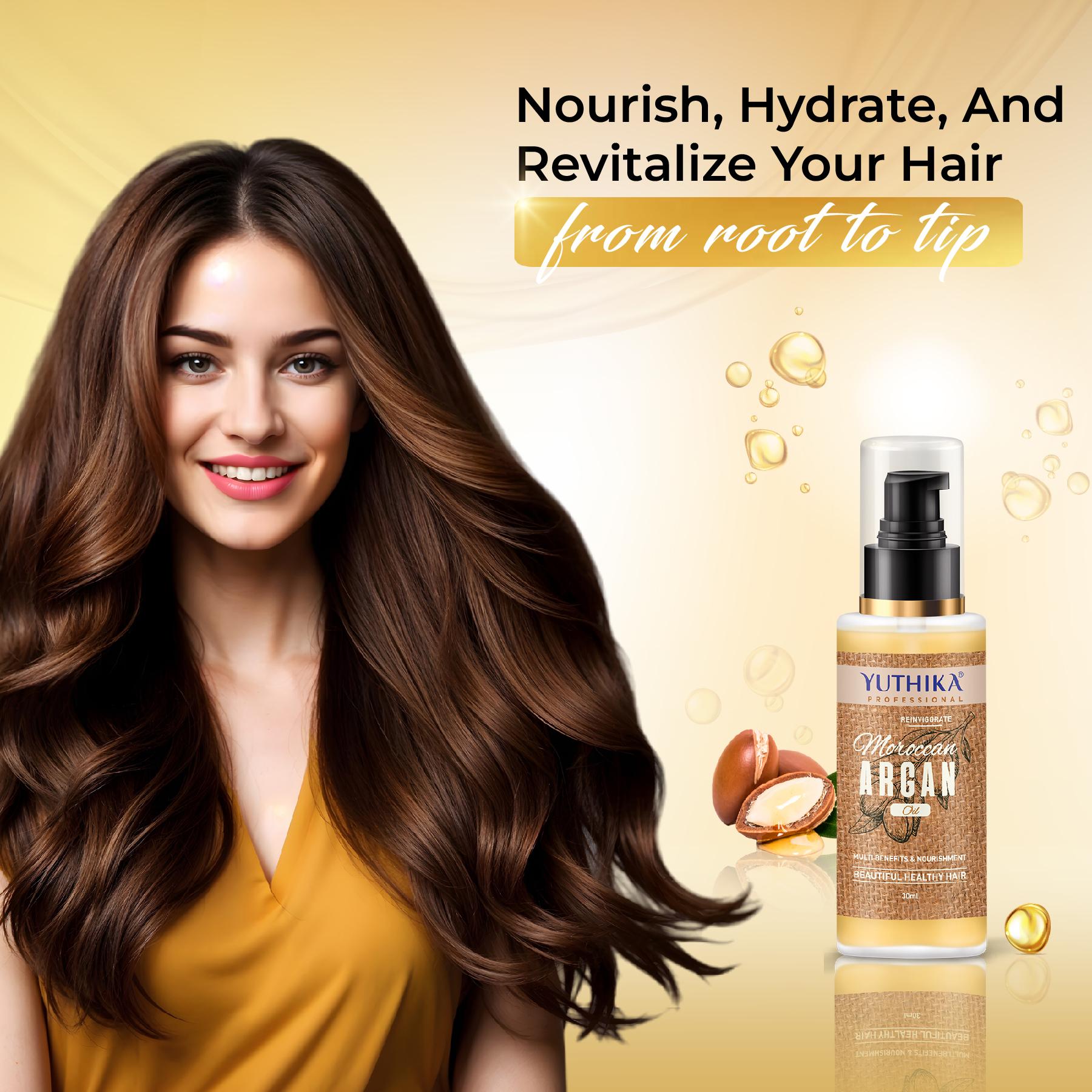 Yuthika Argan Oil Hair Serum - Moroccan Oil 30ML - Ultra-smooth, Enhanced Shine, Intense Softness, Tames Frizz image 6