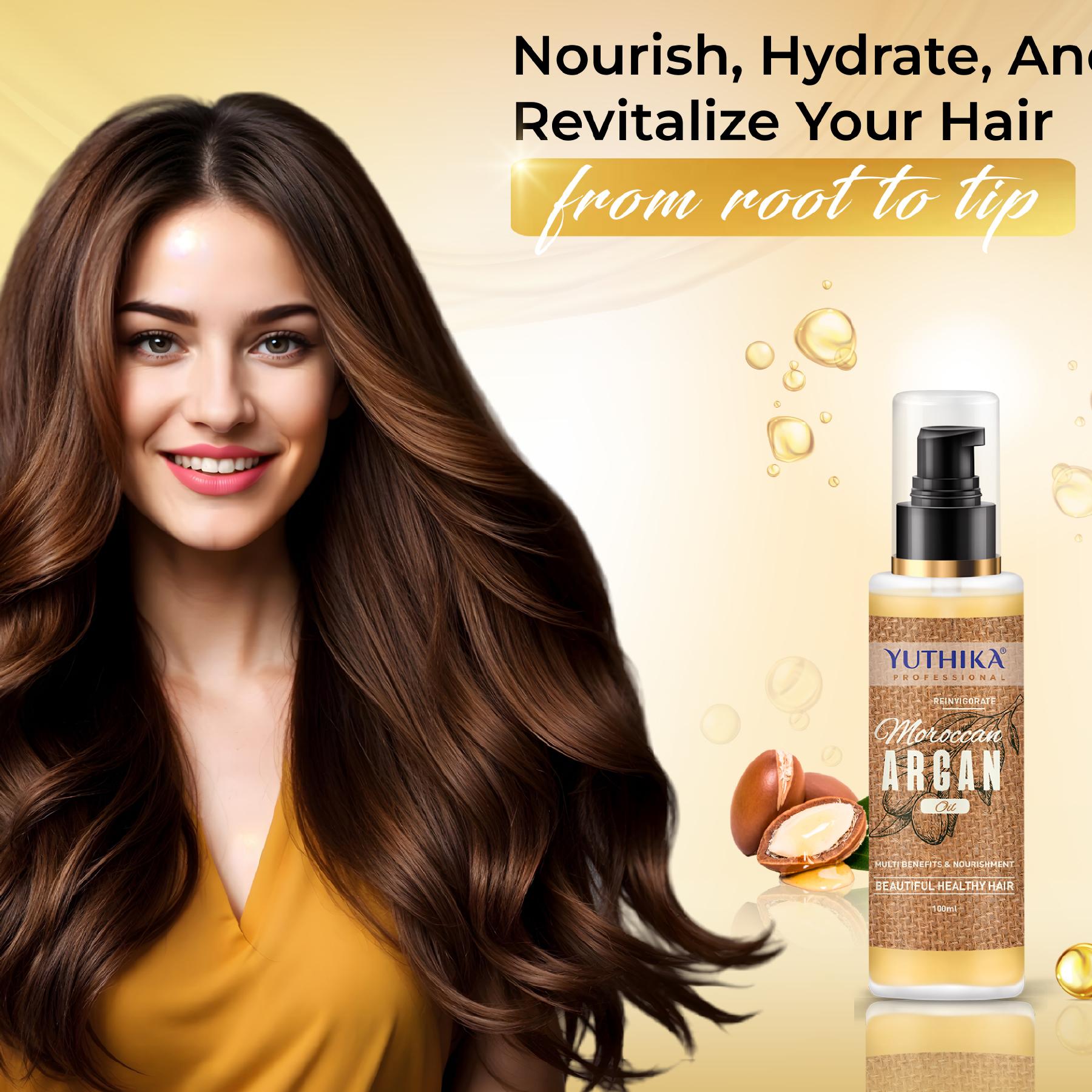 Yuthika Argan Oil Hair Serum - Moroccan Oil 100ML - Ultra-smooth, Enhanced Shine, Intense Softness, Tames Frizz image 6