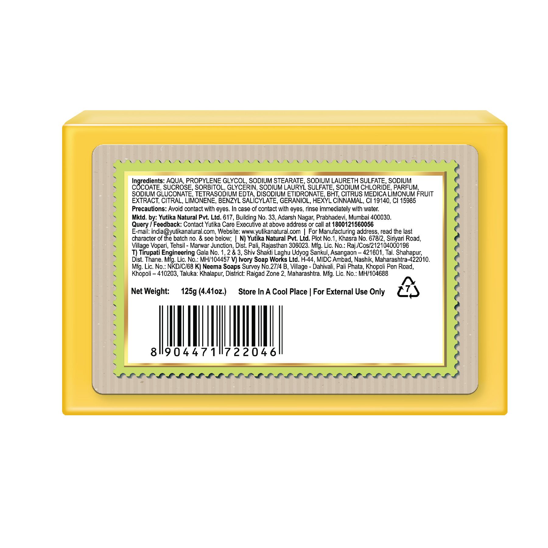 Nisha Lime Body Cleansing Soap Bar 125G – Paraben Free, Vegan, Gentle Cleanse For Soft & Supple Skin, Suitable For All Skin Types, Men & Women image 6