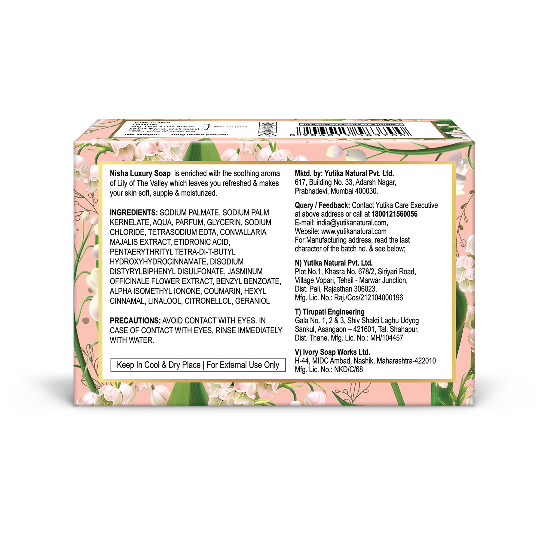 Nisha Luxury Soap Bar Lily Of The Valley For Soft & Beautiful Skin White Pack Of 6 image 6