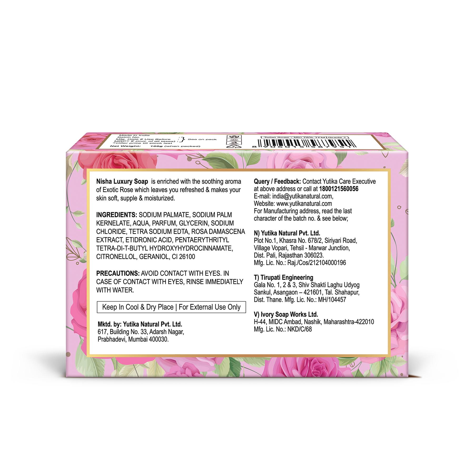 Nisha Luxury Soap Bar Exotic Rose 100G Pack Of 6 image 6