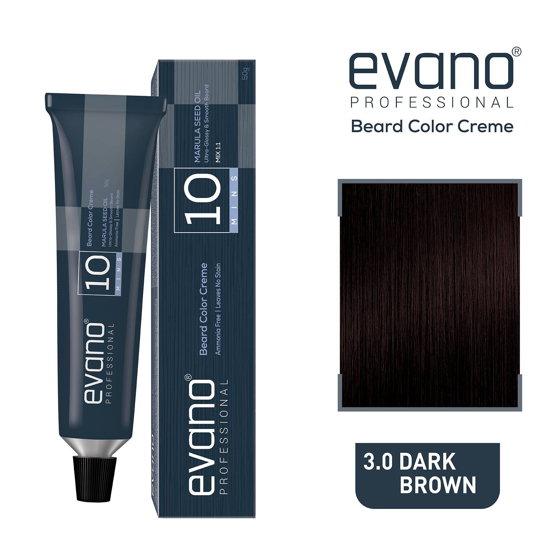 Professional Beard Color For Men Dark Brown 50G | Non Drip, Stain Free, Cover In 10 Minutes