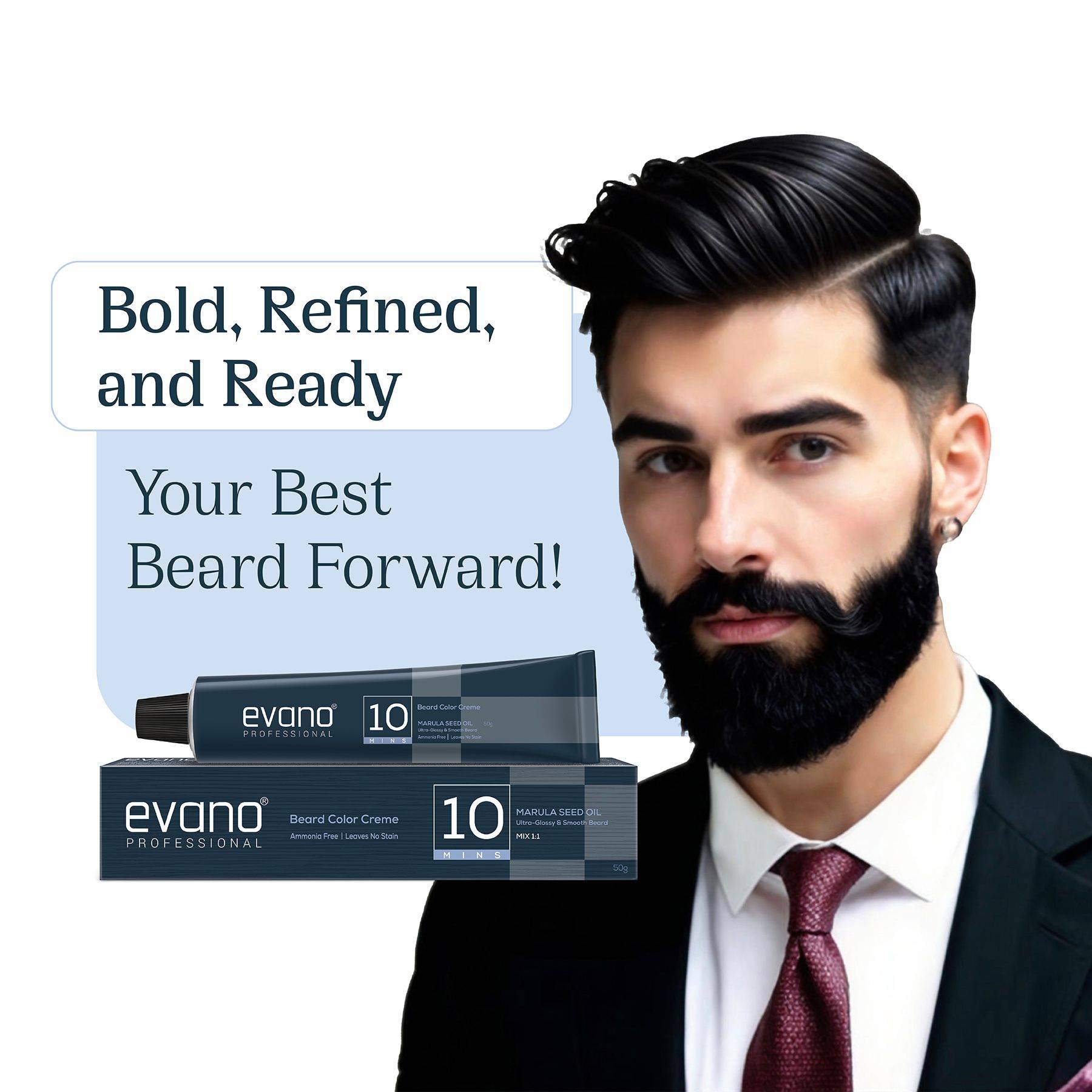 Professional Beard Color For Men Dark Brown 50G | Non Drip, Stain Free, Cover In 10 Minutes image 2